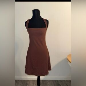 Chic Sleeveless Brown Mini Dress